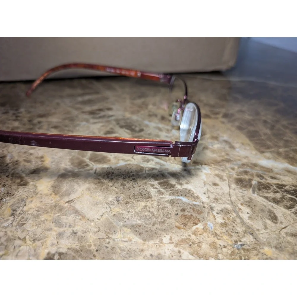 Dolce & Gabbana Eyeglasses‎ DG 856 744 Burgundy Half Rim Frame Italy 49[]17 G39